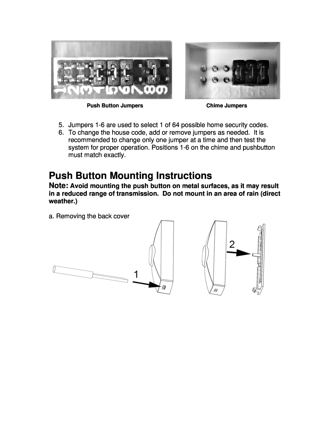 Jasco 19208 installation instructions Push Button Mounting Instructions 