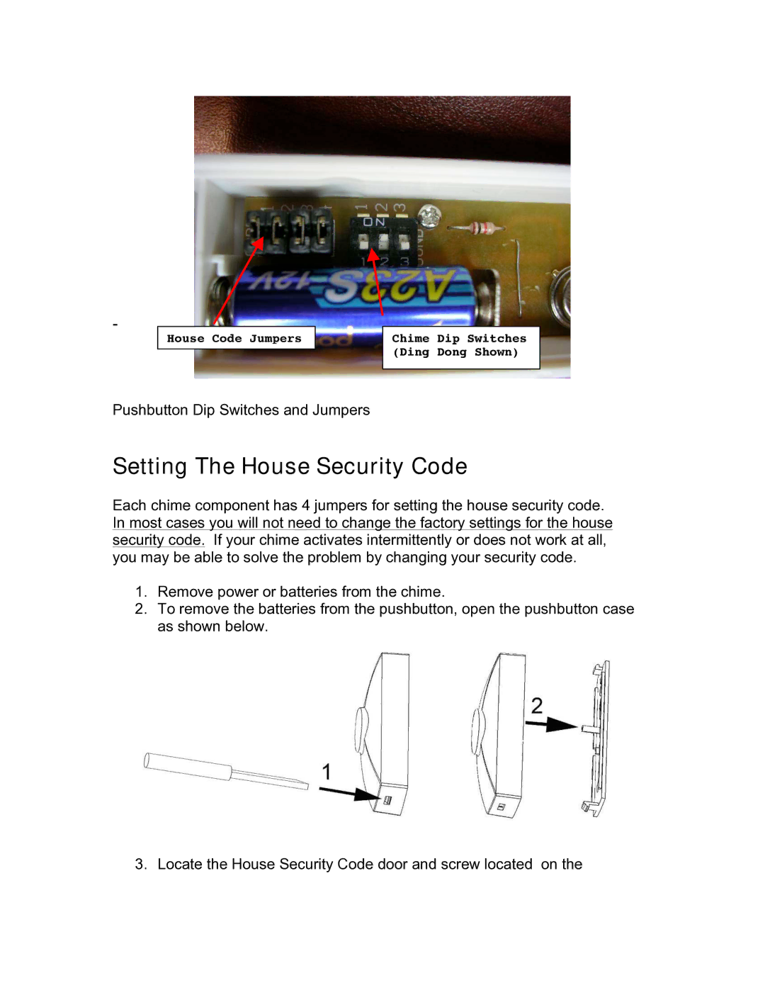 Jasco 19242 installation instructions Setting The House Security Code 