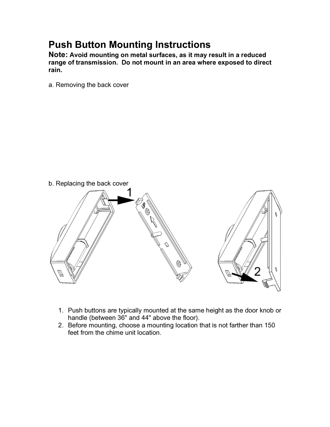 Jasco 19242 installation instructions Push Button Mounting Instructions 