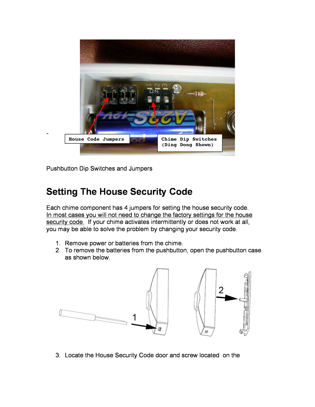 Jasco 19242 installation instructions Setting The House Security Code 