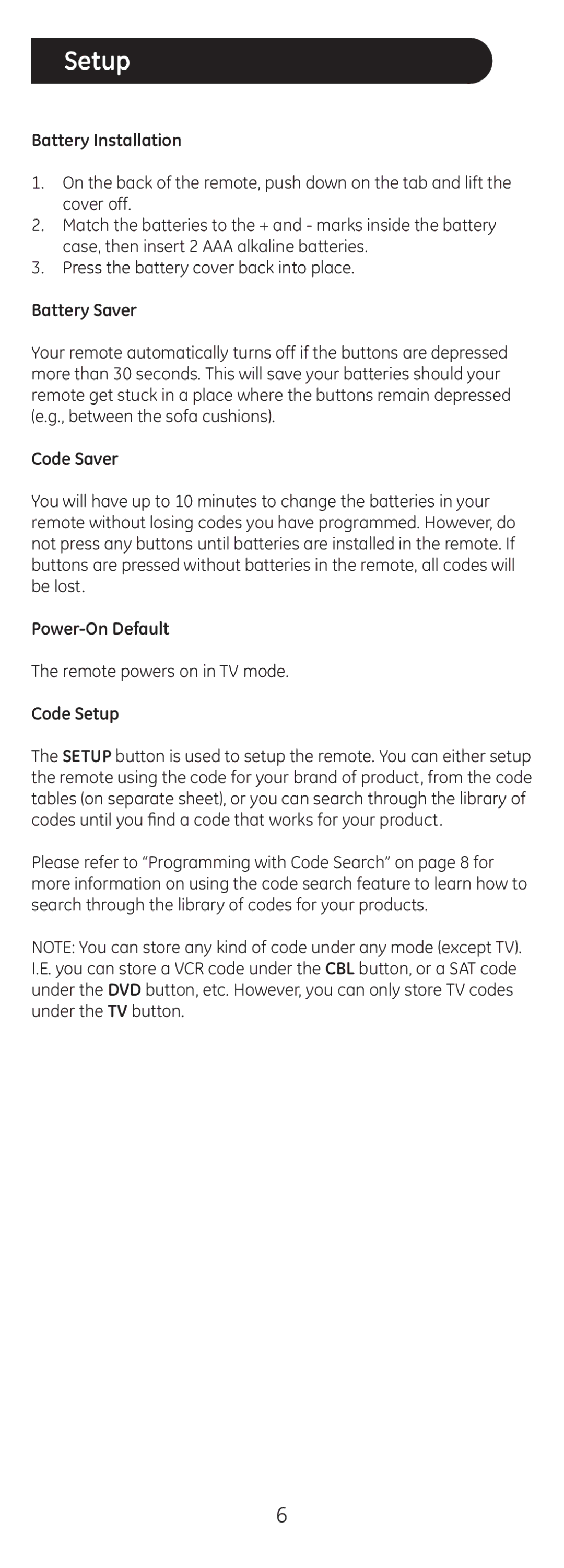 Jasco 20626 instruction manual Setup 