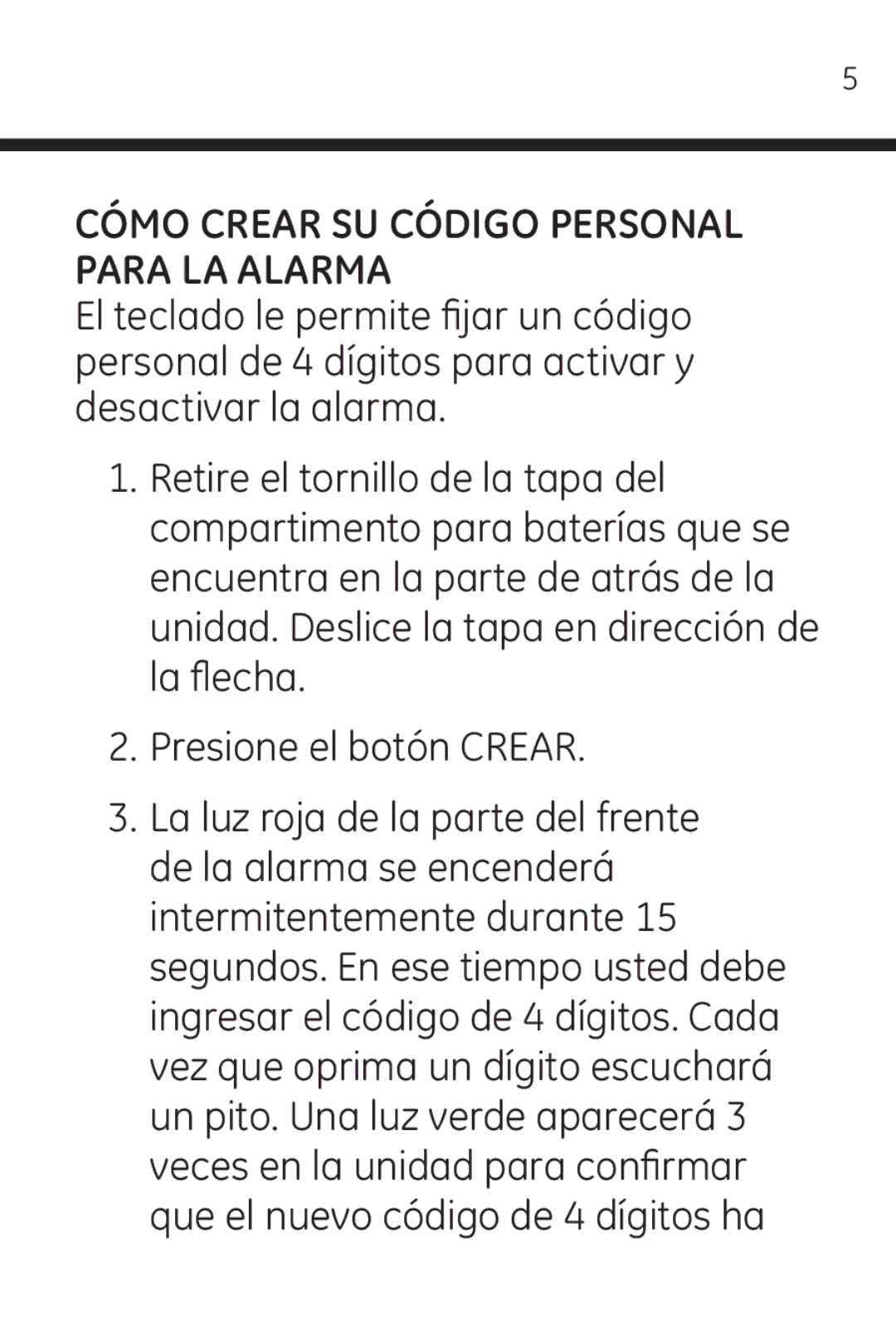 Jasco 45117 user manual Cómo Crear SU Código Personal Para LA Alarma 