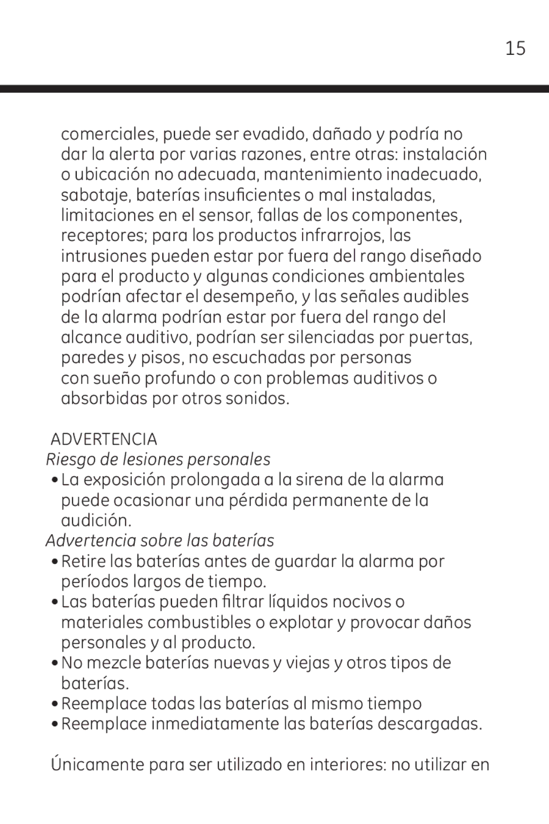 Jasco 45117 user manual Riesgo de lesiones personales 