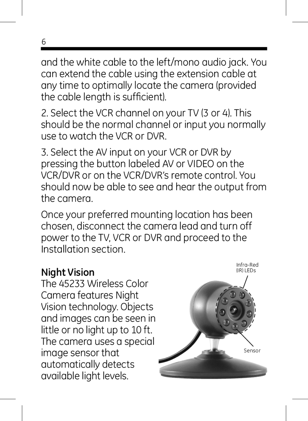 Jasco 45231 user manual Night Vision 