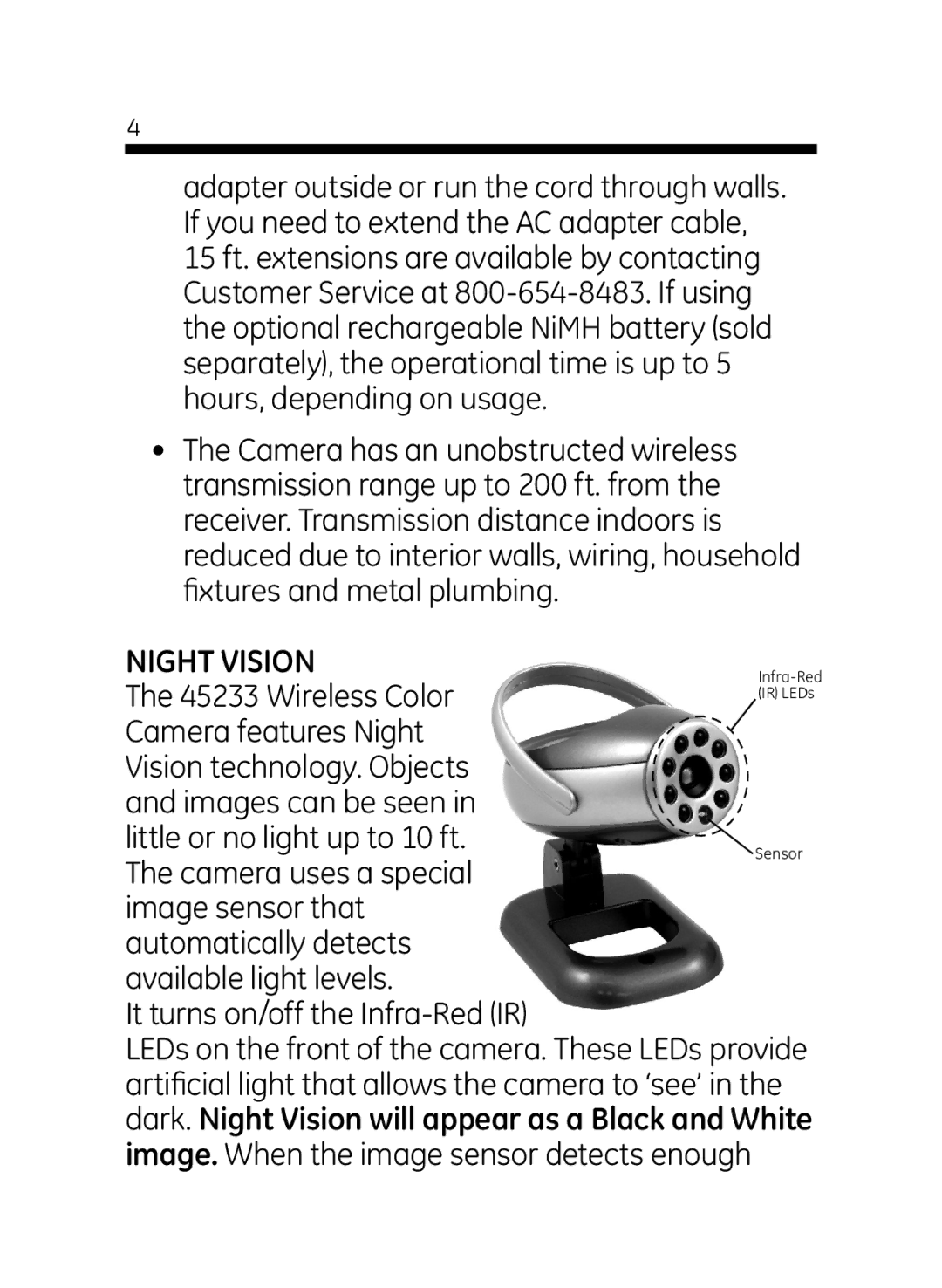 Jasco 45233 user manual Night Vision 