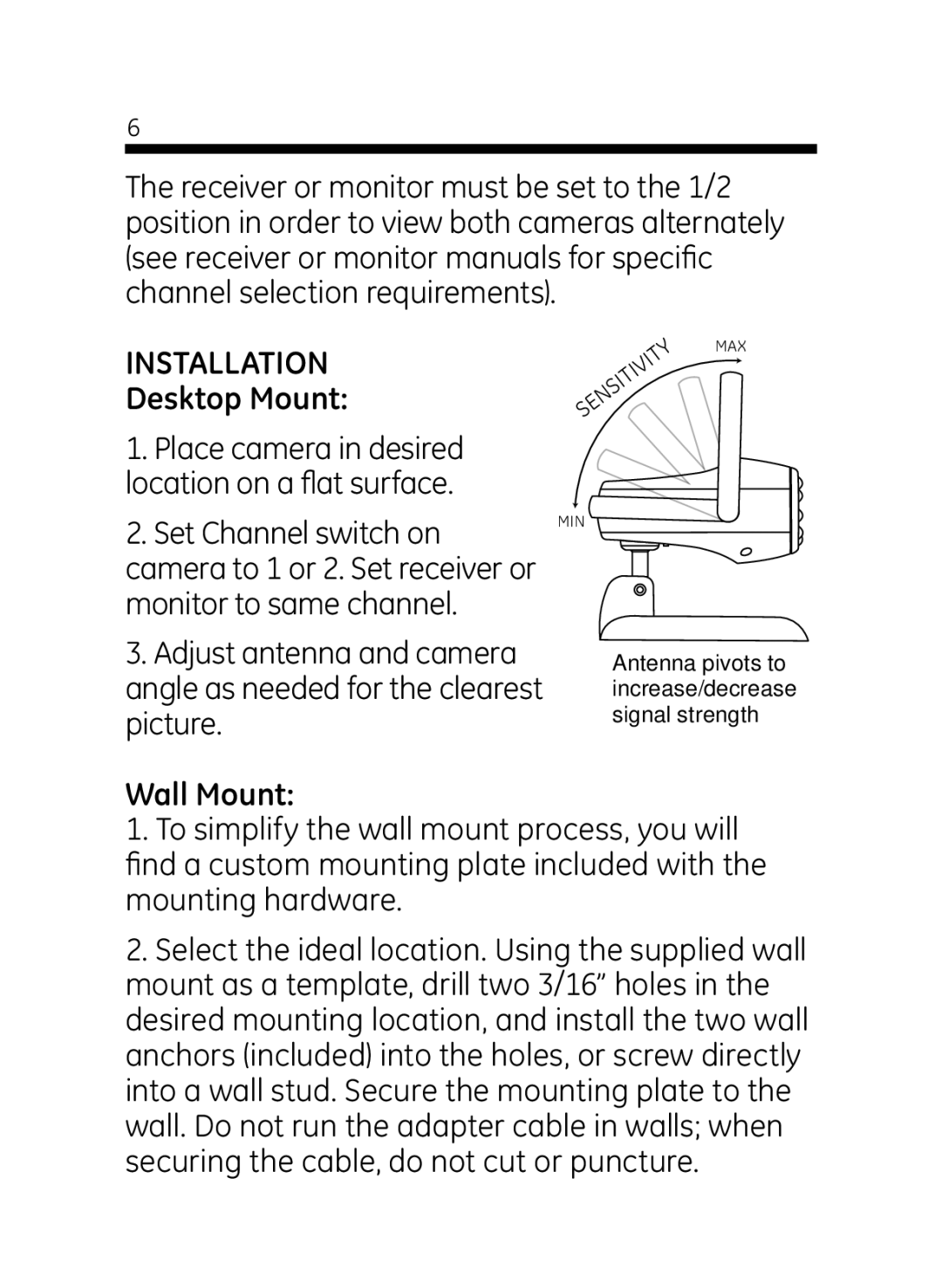 Jasco 45233 user manual Installation, Desktop Mount 