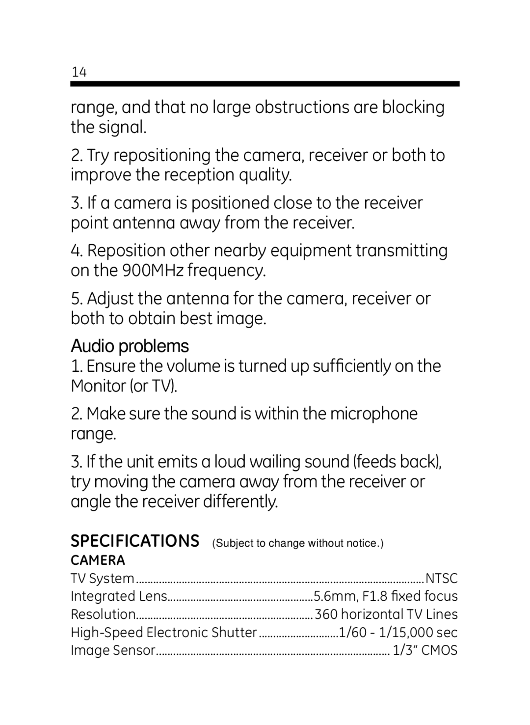 Jasco 45234 user manual Audio problems 