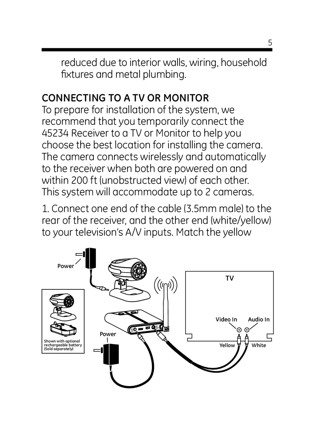 Jasco 45234 user manual Connecting to a TV or Monitor 