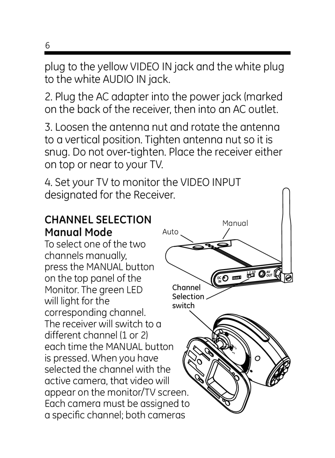 Jasco 45234 user manual Channel Selection, Manual Mode 