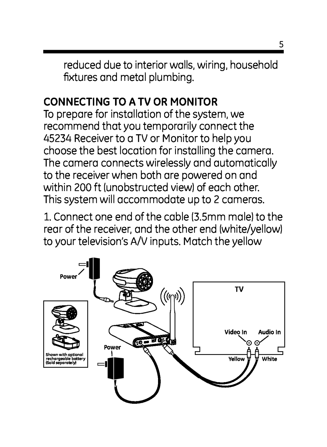 Jasco 45234 user manual Connecting To A Tv Or Monitor 