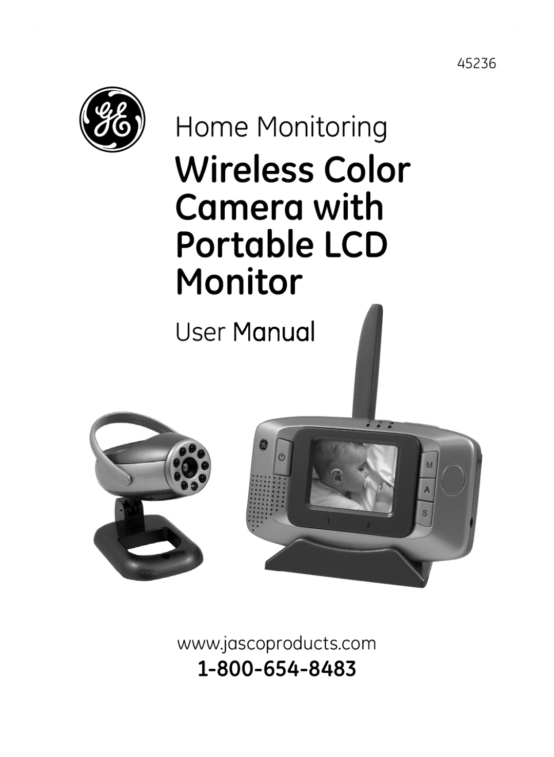 Jasco 45236 user manual Wireless Color Camera with Portable LCD Monitor 