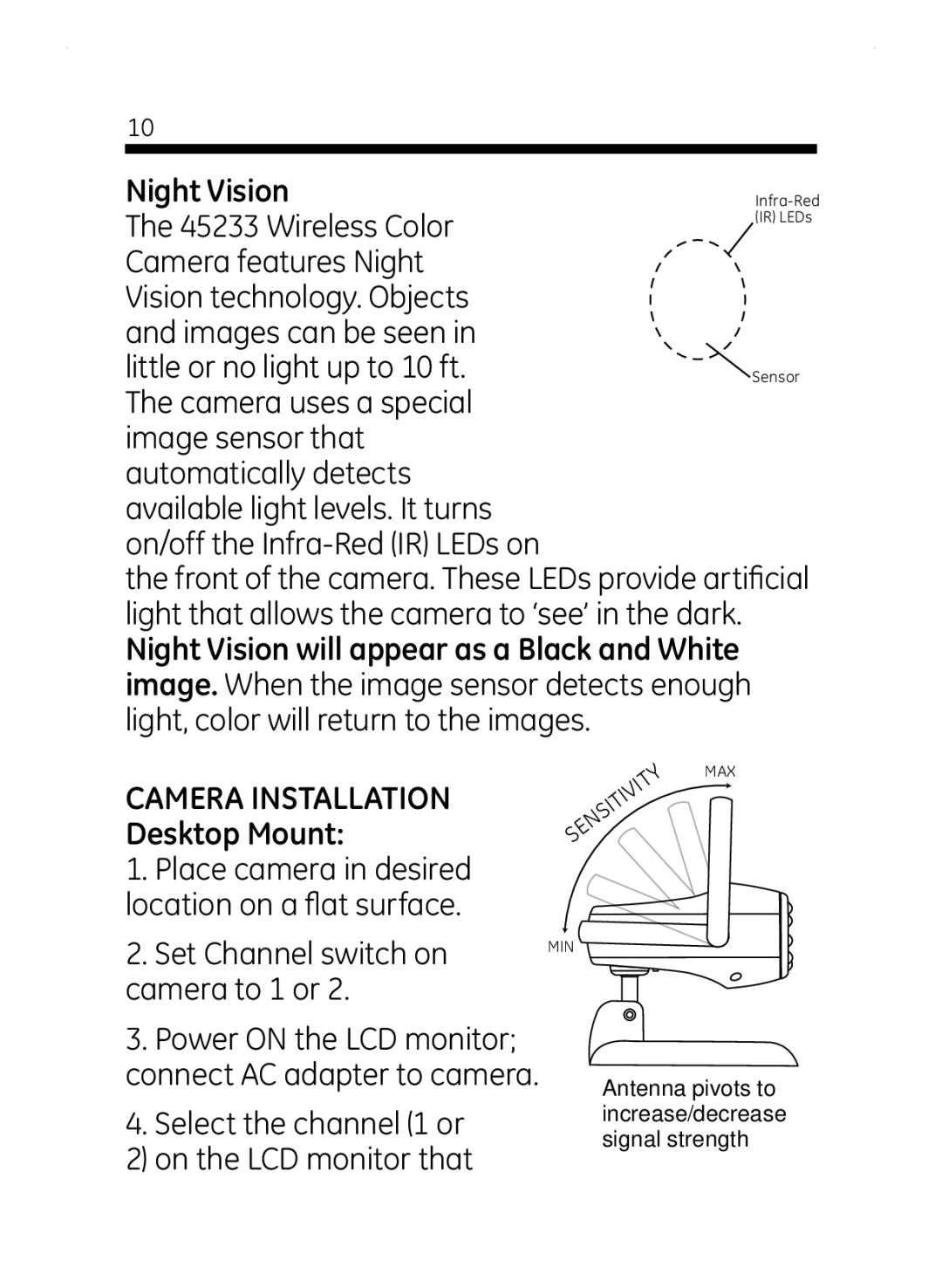 Jasco 45236 user manual Night Vision 