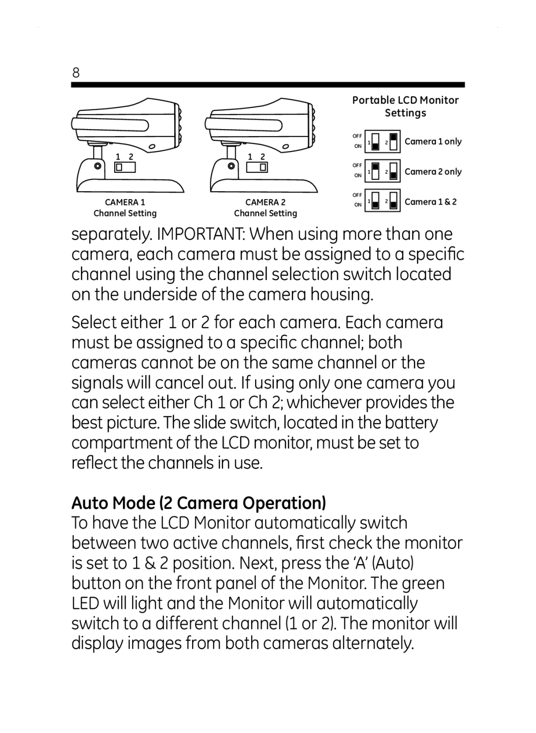 Jasco 45236 user manual Auto Mode 2 Camera Operation 