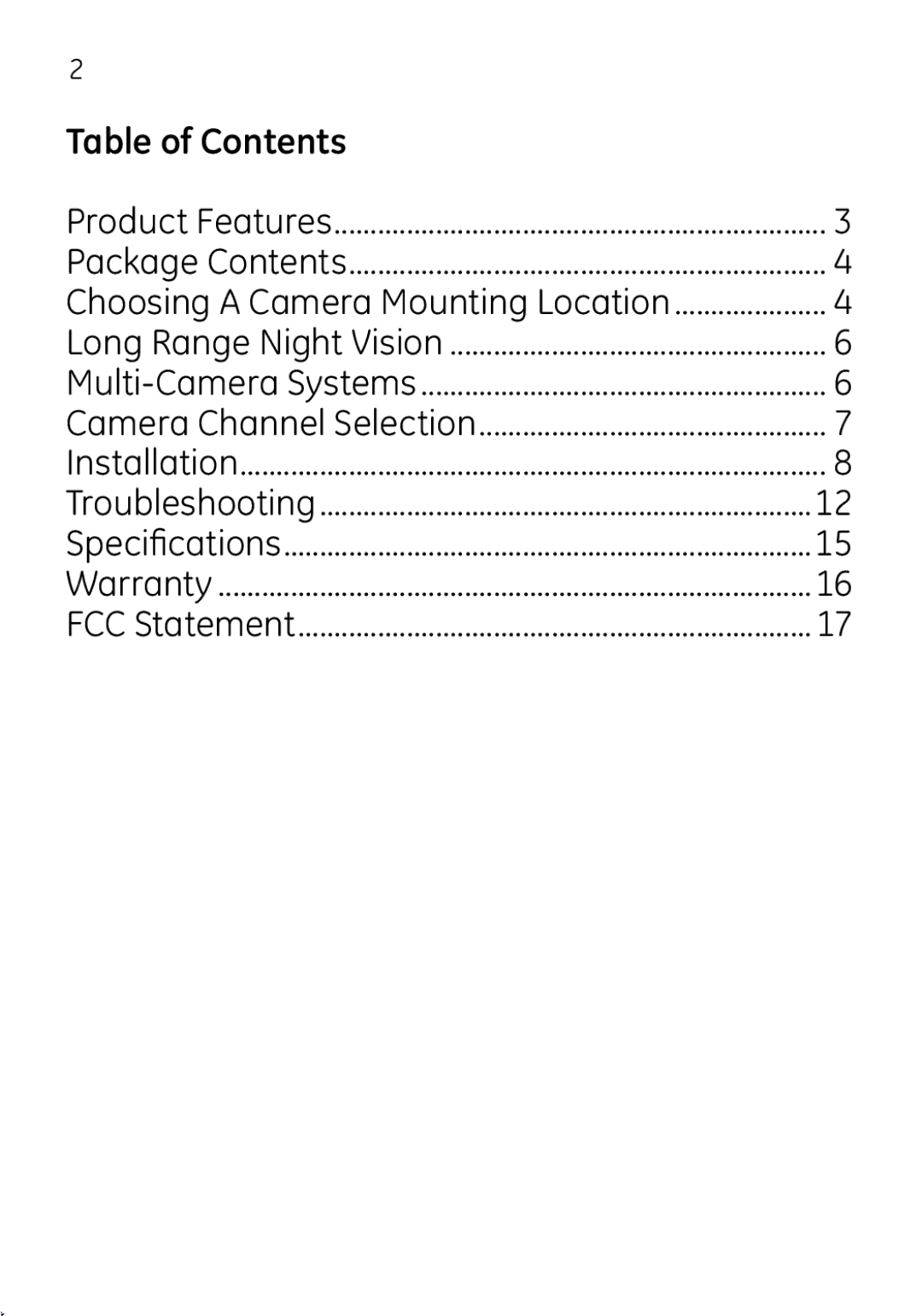 Jasco 45245 user manual Table of Contents 