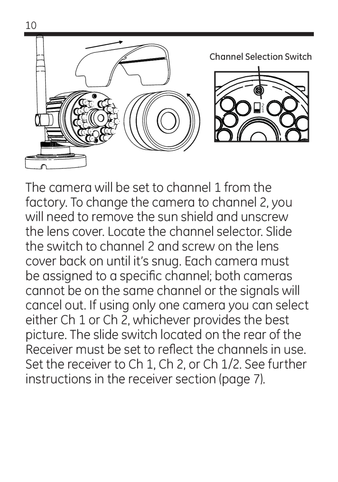 Jasco 45246 user manual Channel Selection Switch 