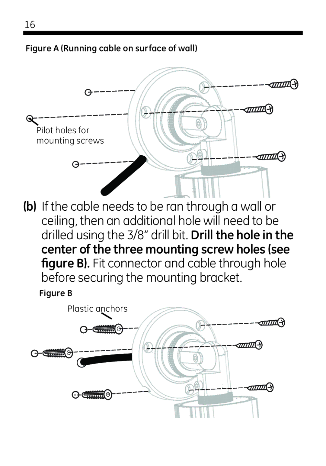 Jasco 45246 user manual Figure a Running cable on surface of wall 