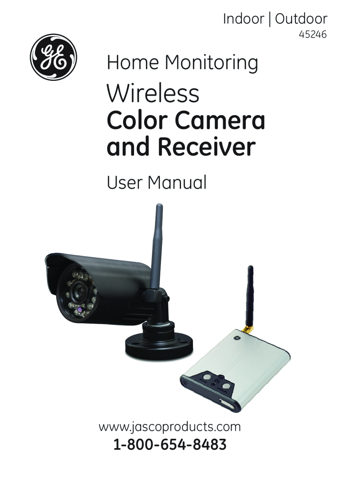 Jasco 45246 user manual Wireless, Color Camera and Receiver, Home Monitoring, Indoor Outdoor 