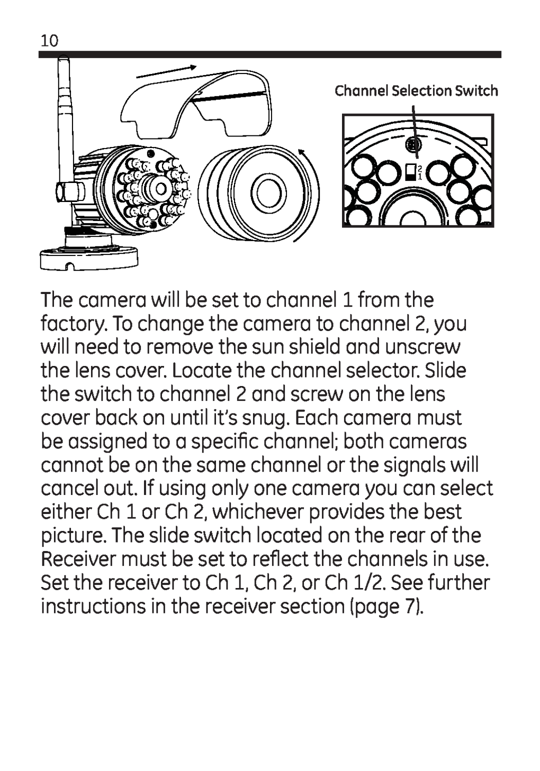 Jasco 45246 user manual Channel Selection Switch 