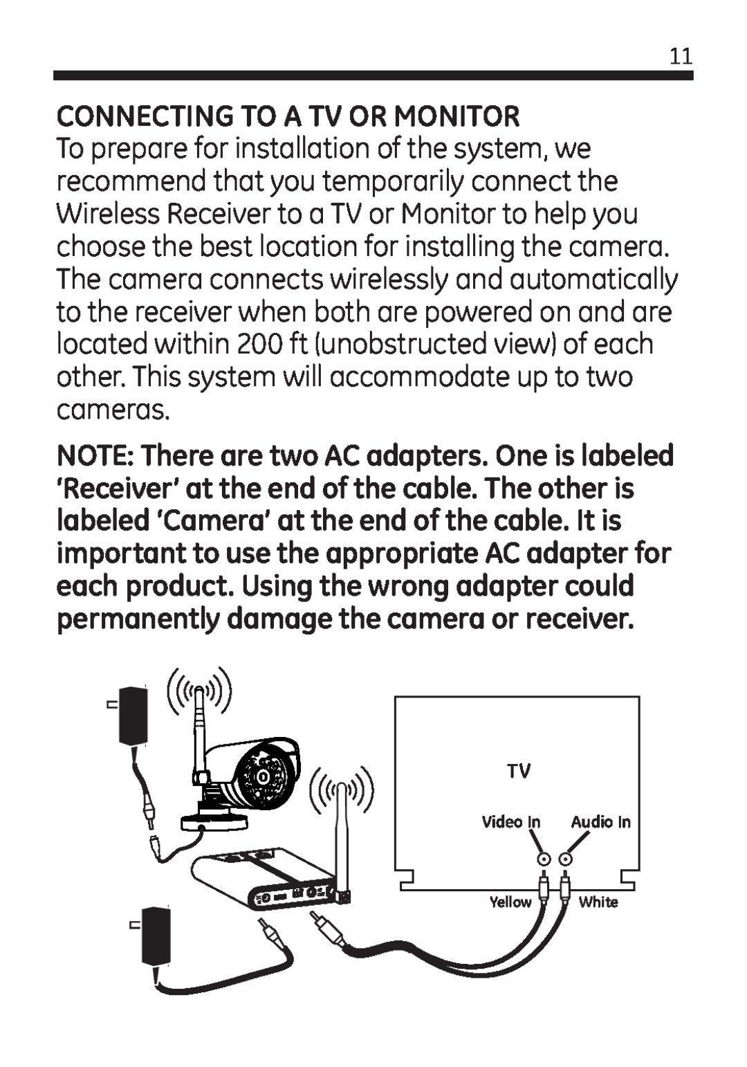 Jasco 45246 user manual Connecting To A Tv Or Monitor 