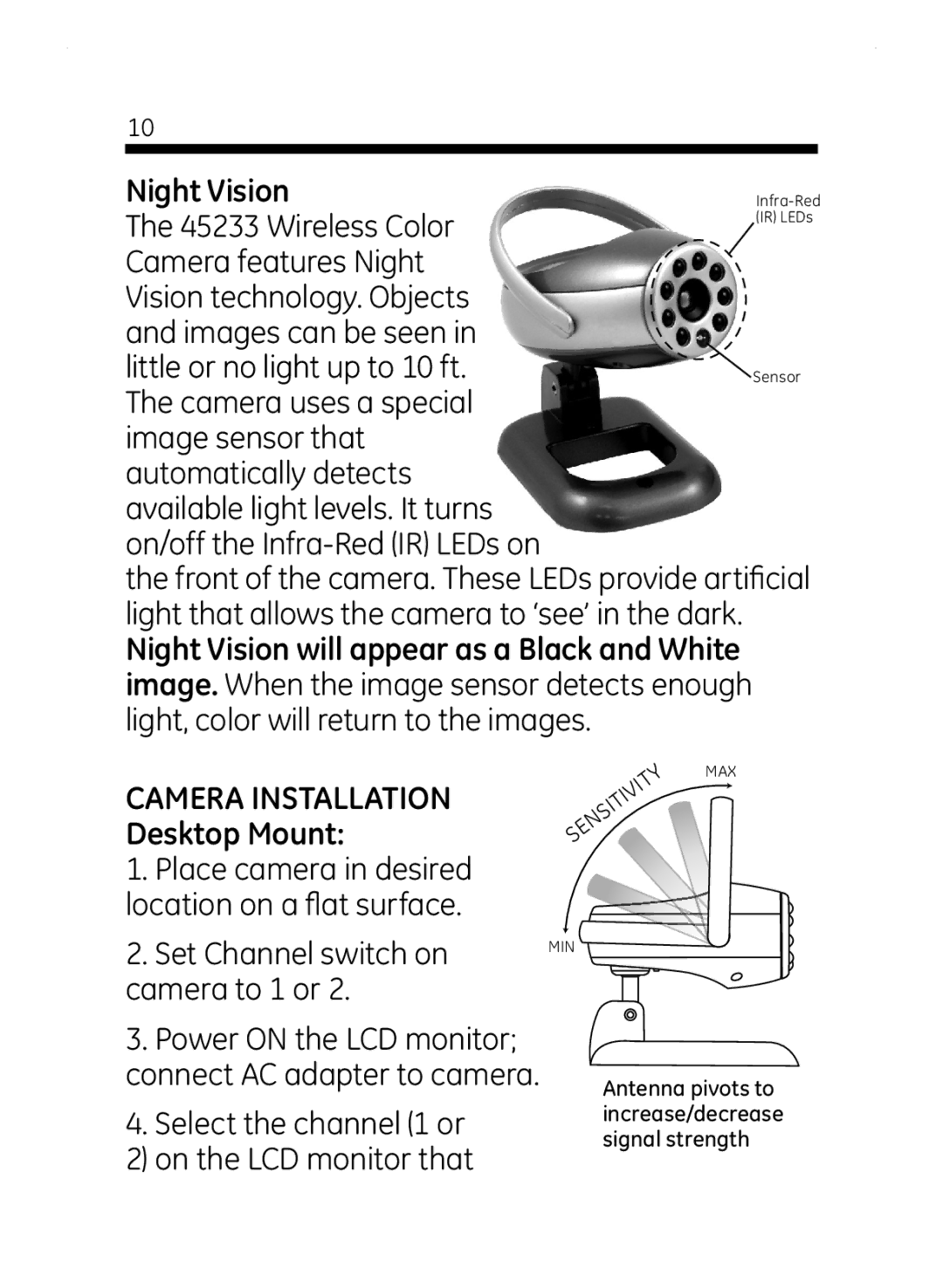 Jasco 45261 user manual Night Vision 