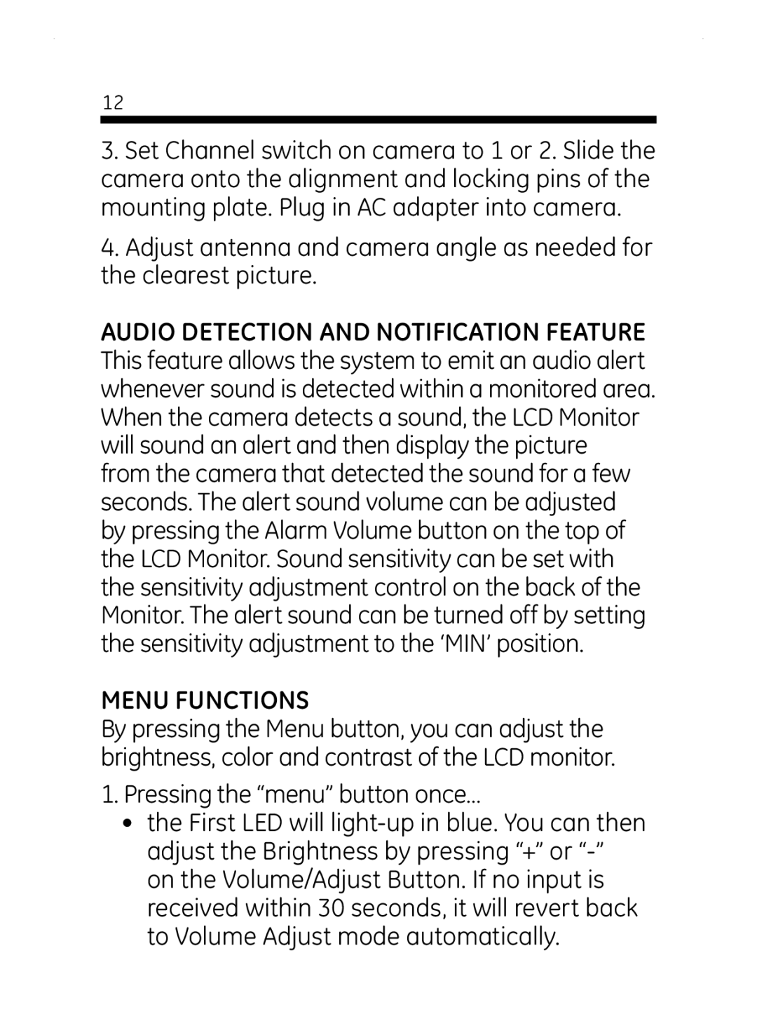 Jasco 45261 user manual Menu Functions 