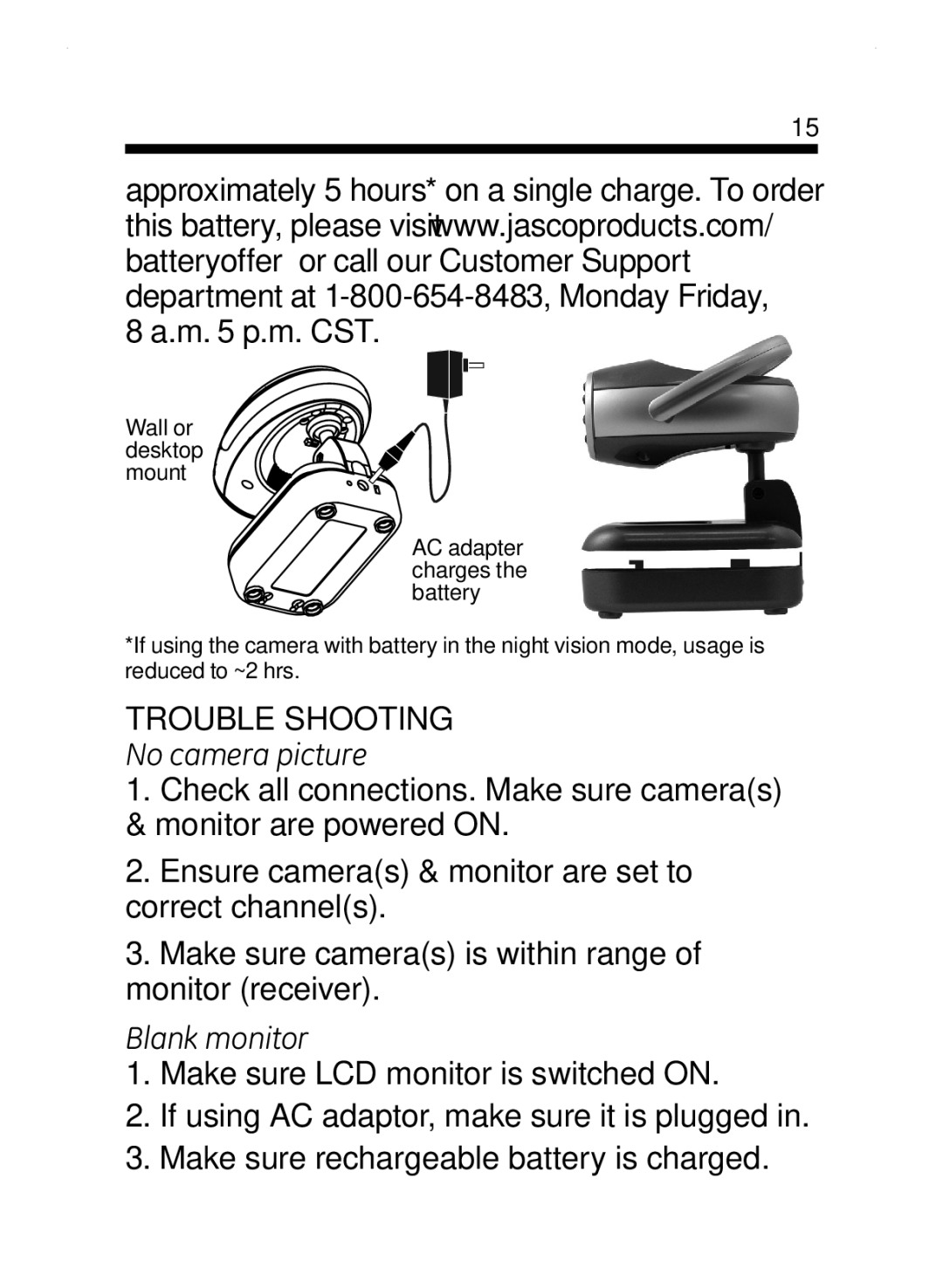 Jasco 45261 user manual M.-5 p.m. CST, Trouble Shooting 