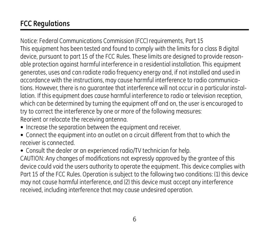 Jasco 97651 manual FCC Regulations 