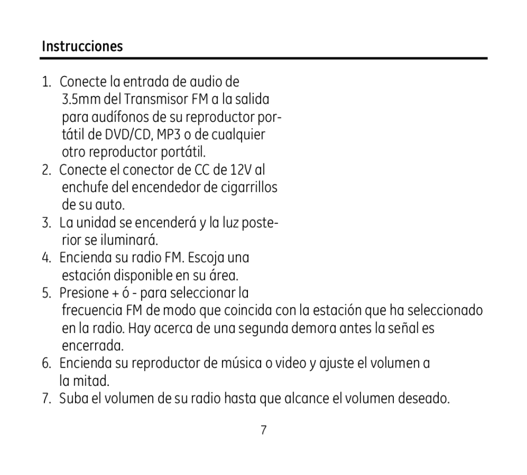 Jasco 97651 manual Instrucciones 