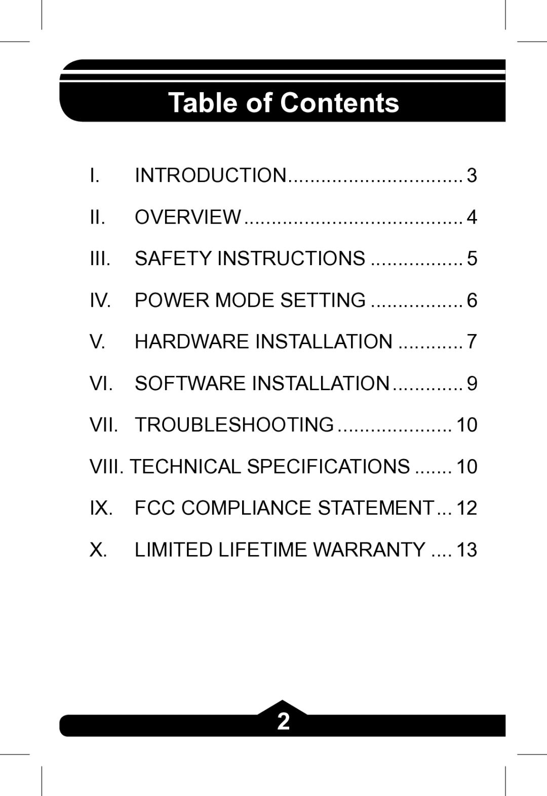 Jasco 97847, 97846, 97845 instruction manual Table of Contents 