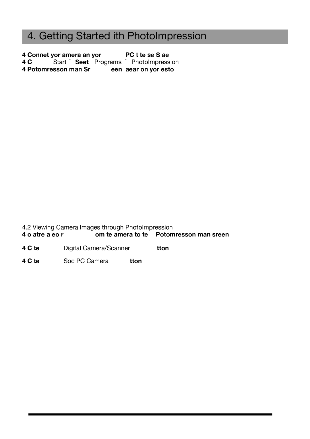 Jasco 98064 instruction manual Getting Started With PhotoImpression, Click StartÆ Select ProgramsÆ PhotoImpression 