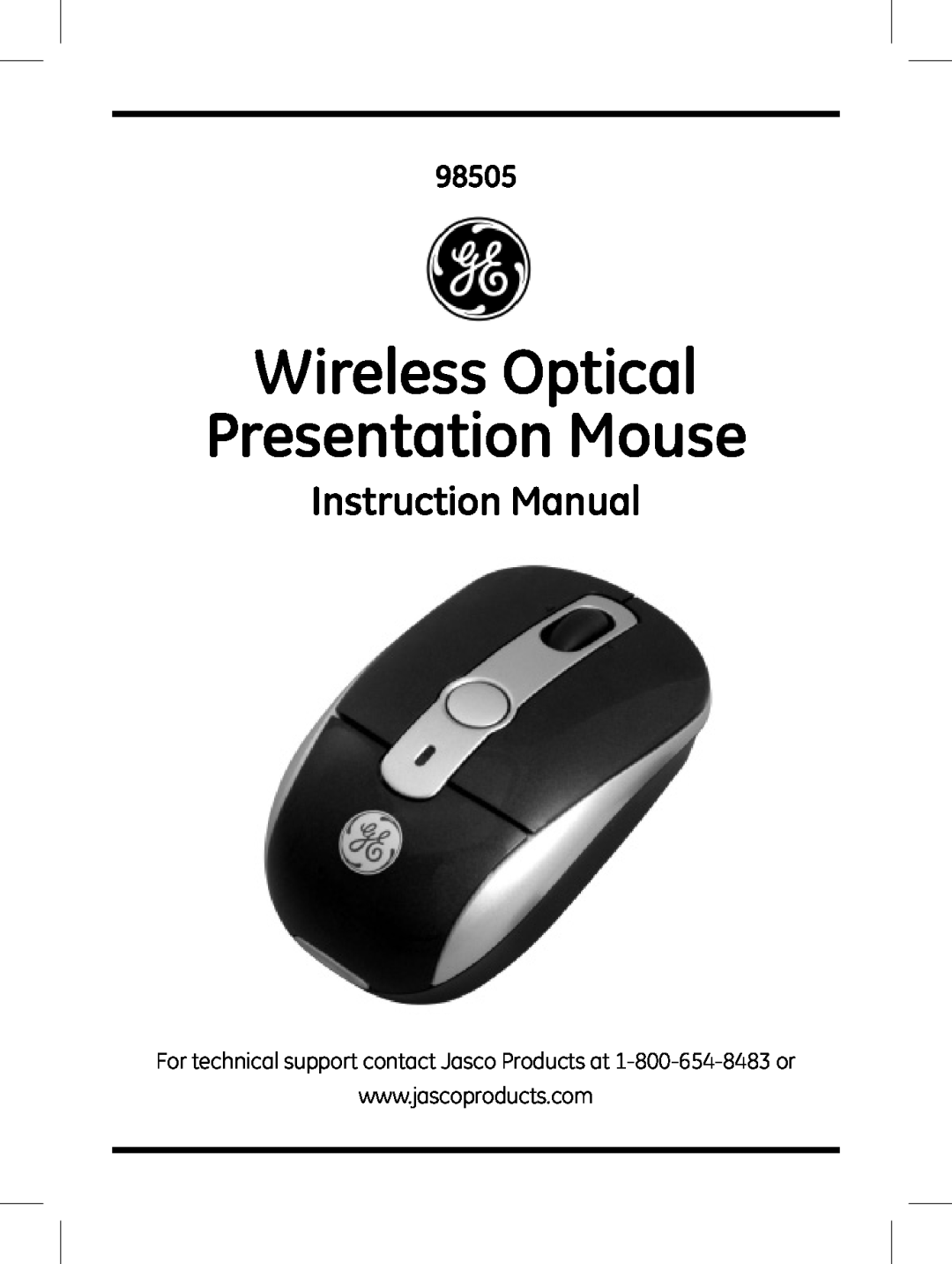 Jasco 98505 instruction manual Wireless Optical Presentation Mouse, Instruction Manual 