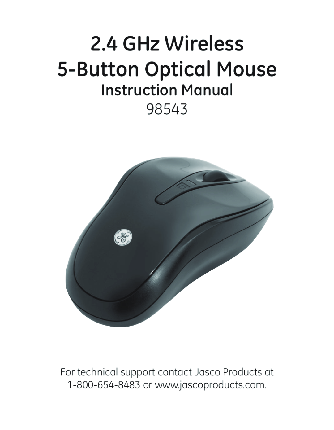 Jasco 98543 instruction manual GHz Wireless 5-Button Optical Mouse 