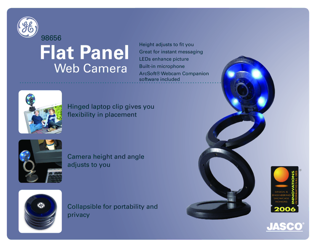 Jasco 98656 manual Flat Panel, Web Camera 