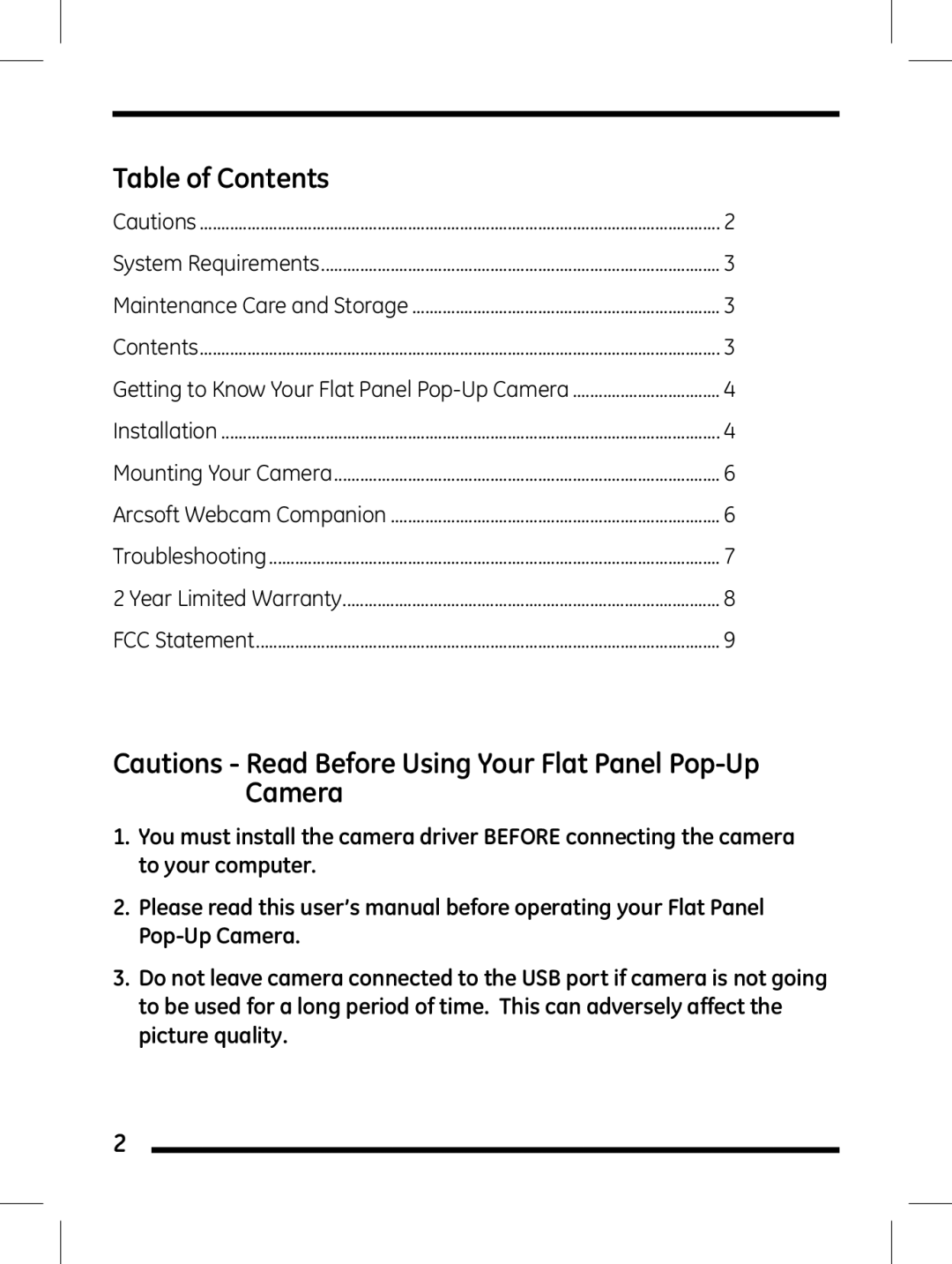 Jasco 98665 user manual Table of Contents 