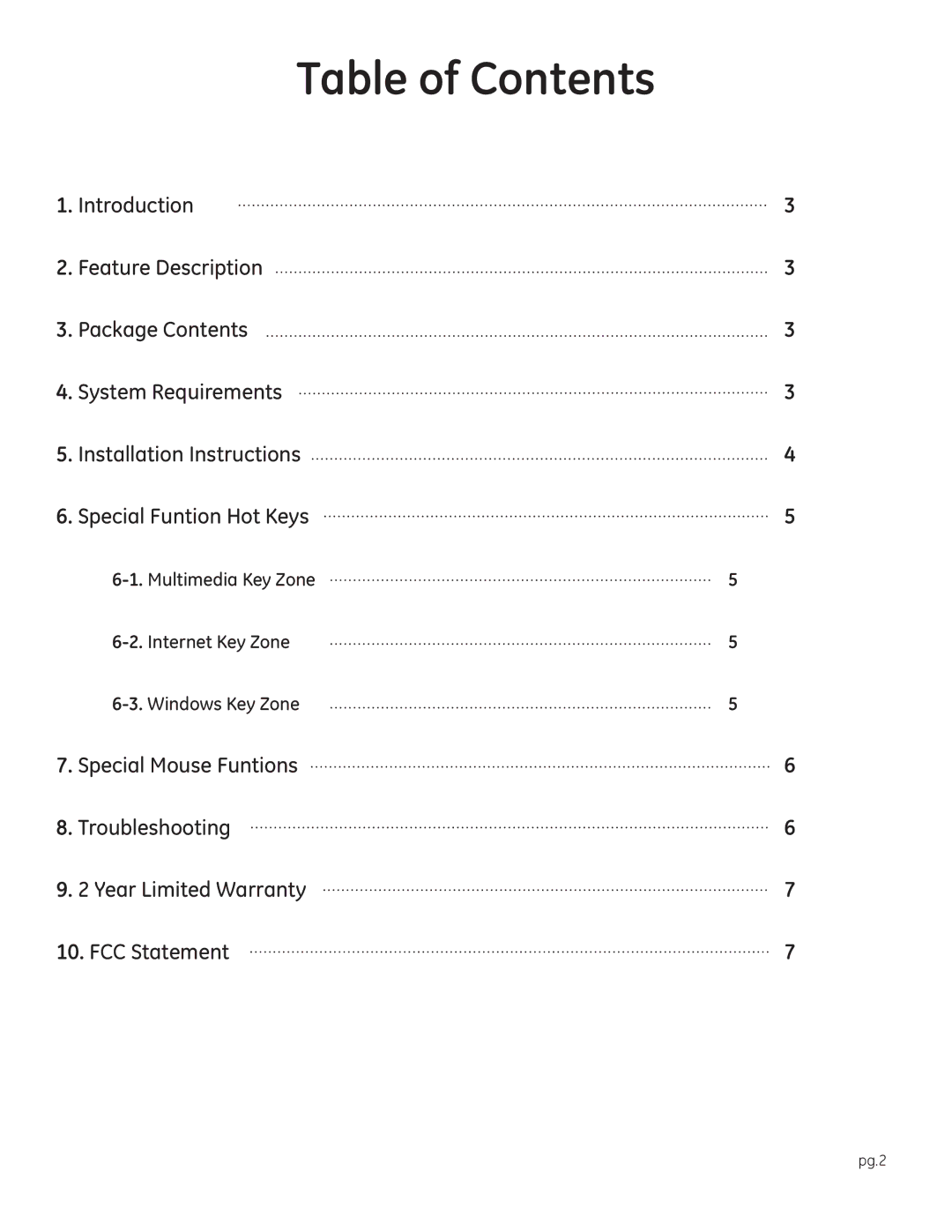 Jasco 98552, 98700, 98600 user manual Table of Contents 