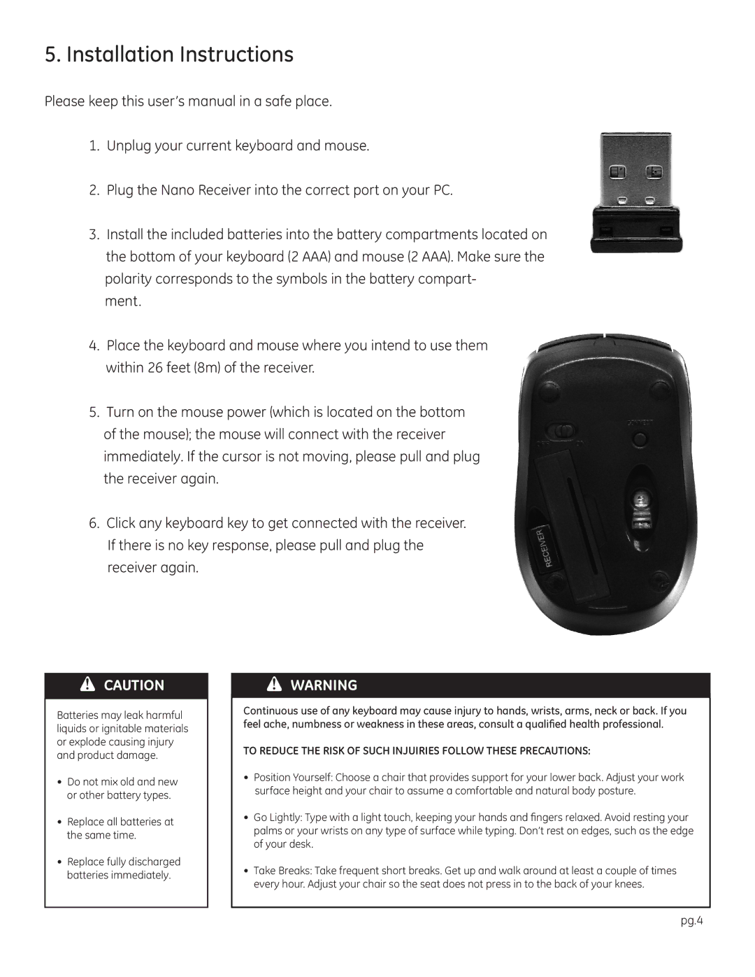 Jasco 98600, 98700, 98552 user manual Installation Instructions, Replace all batteries at the same time 