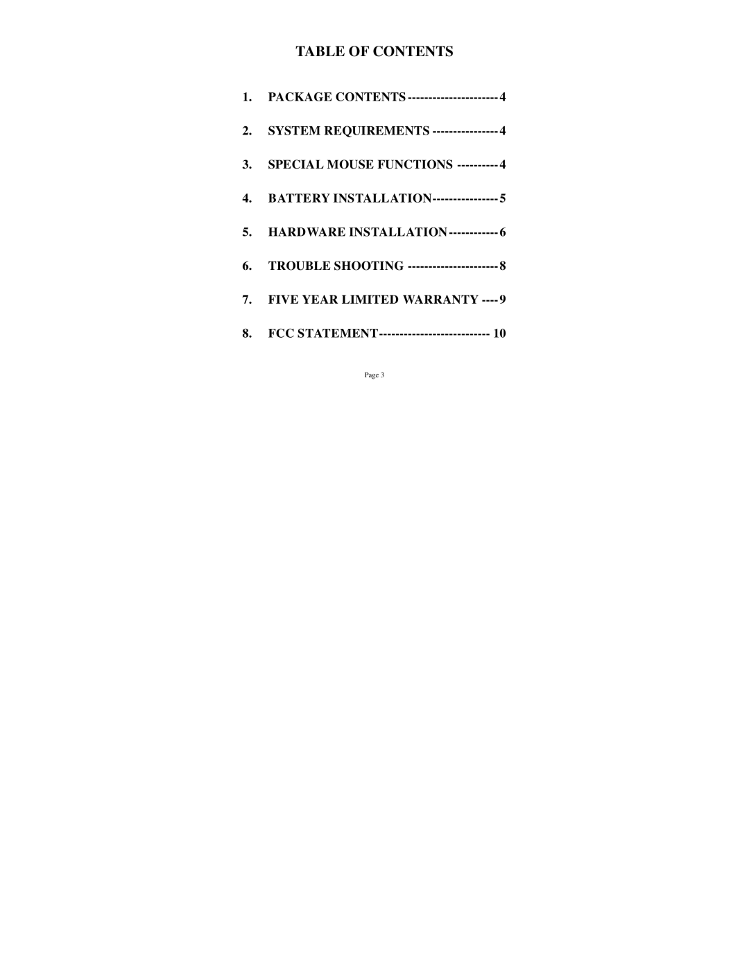 Jasco 98796, 98794, 98793 instruction manual Table of Contents 