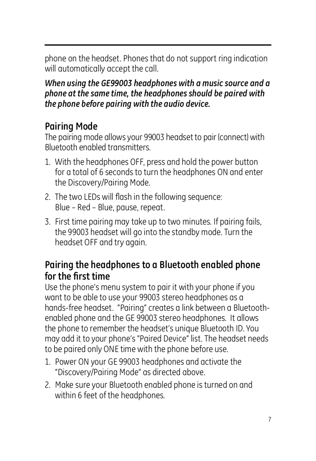 Jasco 99003 user manual Pairing Mode 