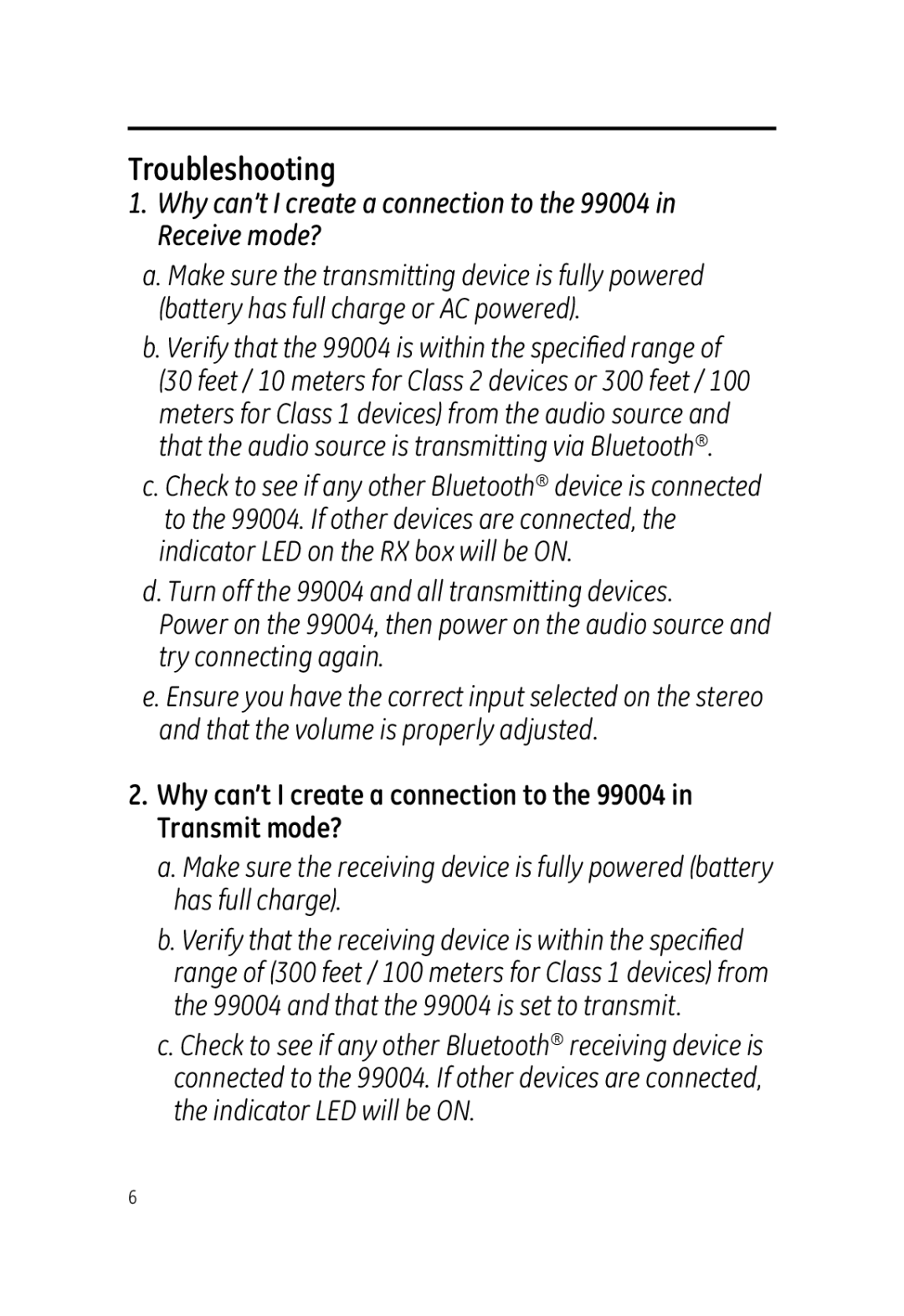 Jasco user manual Troubleshooting, Verify that the 99004 is within the speciﬁ ed range 