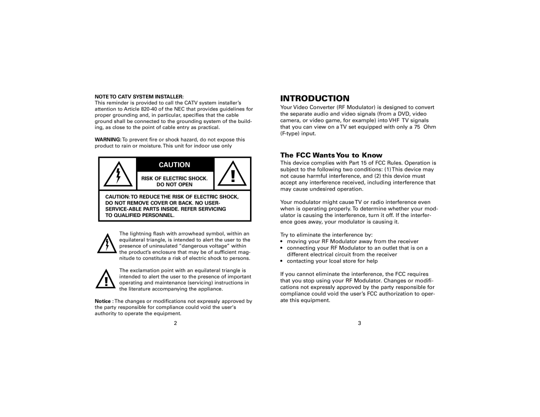 Jasco AV93299 instruction manual Introduction 