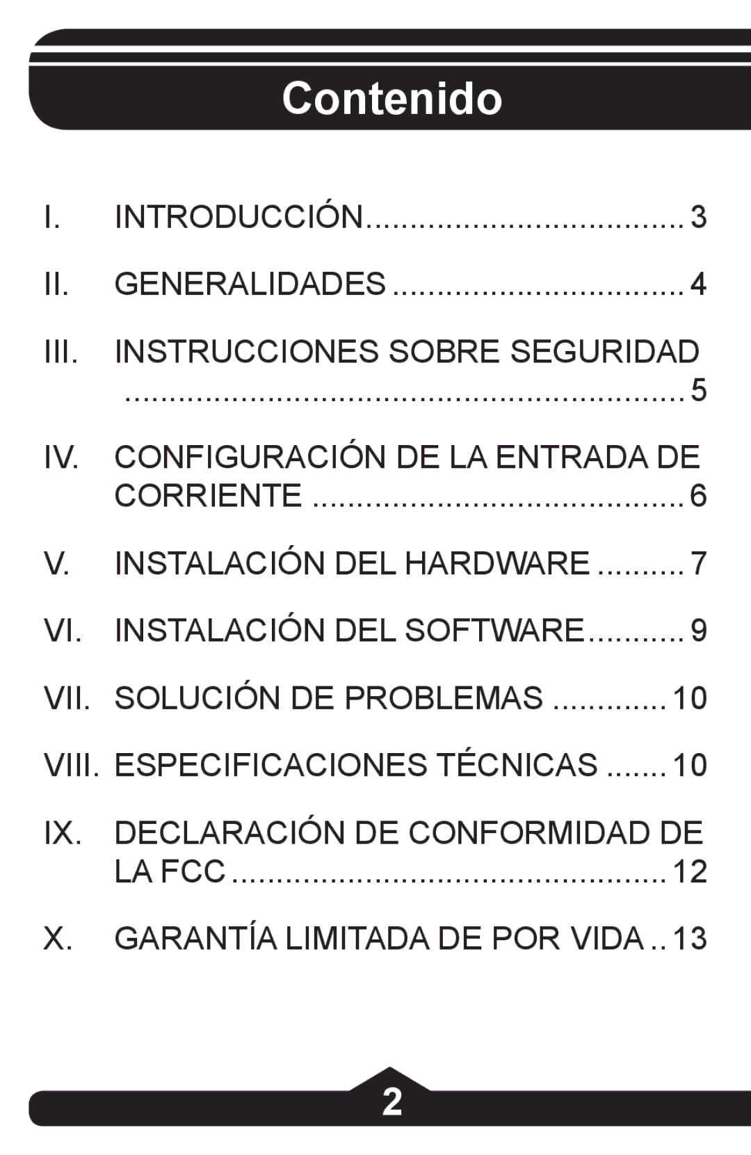 Jasco HO97844 instruction manual Contenido 