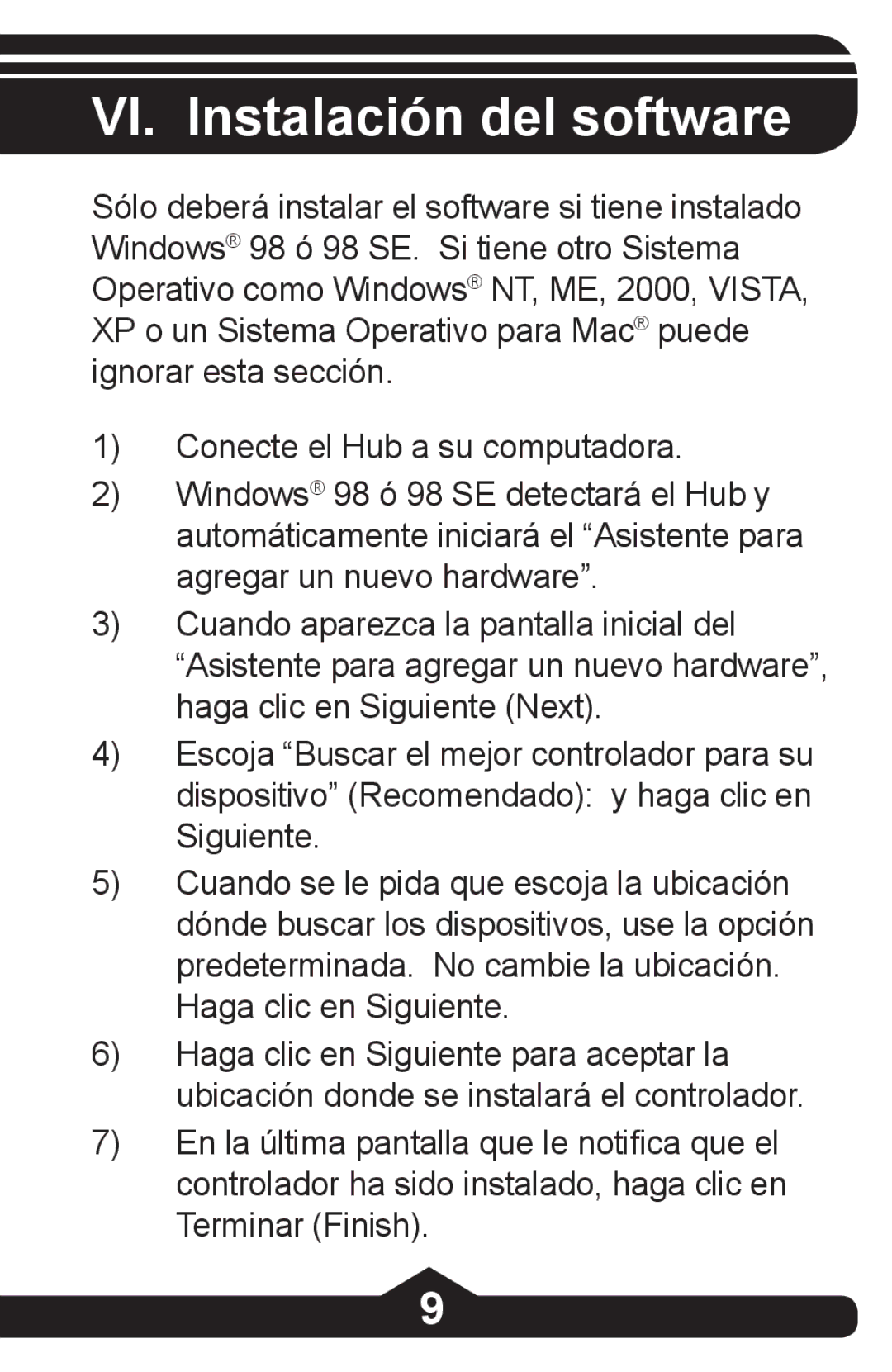 Jasco HO97844 instruction manual VI. Instalación del software 