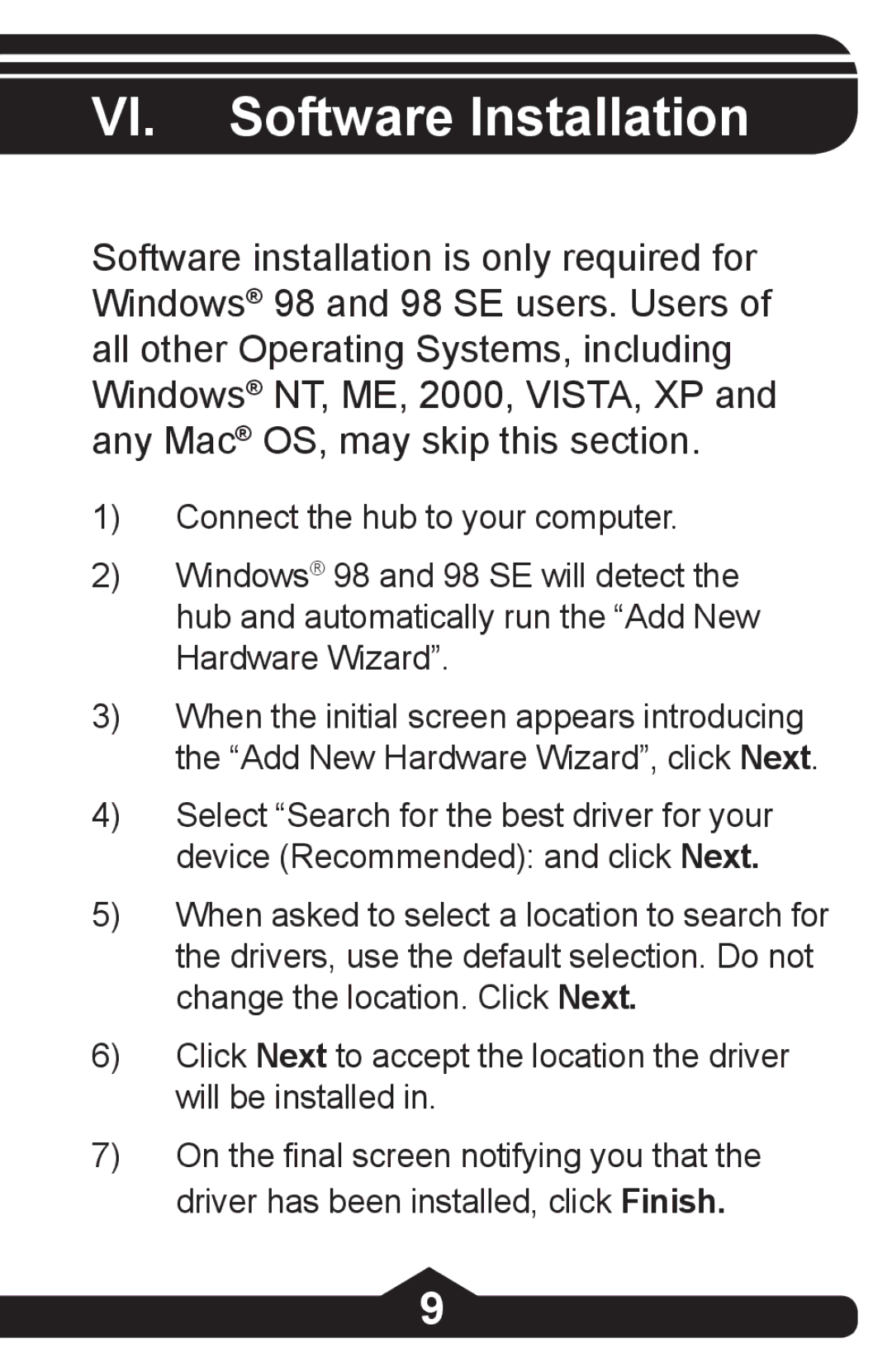 Jasco HO97844 instruction manual VI. Software Installation 