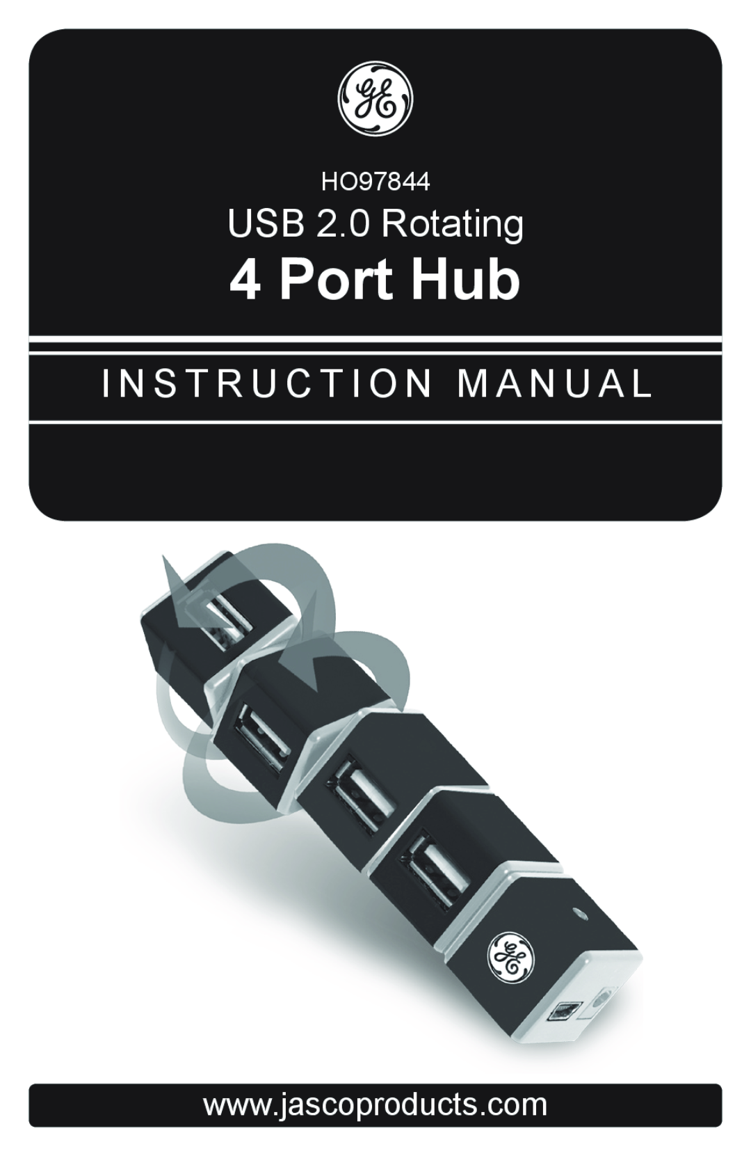 Jasco HO97844 instruction manual Port Hub, USB 2.0 Rotating, I N S T R U C T I O N M A N U A L 