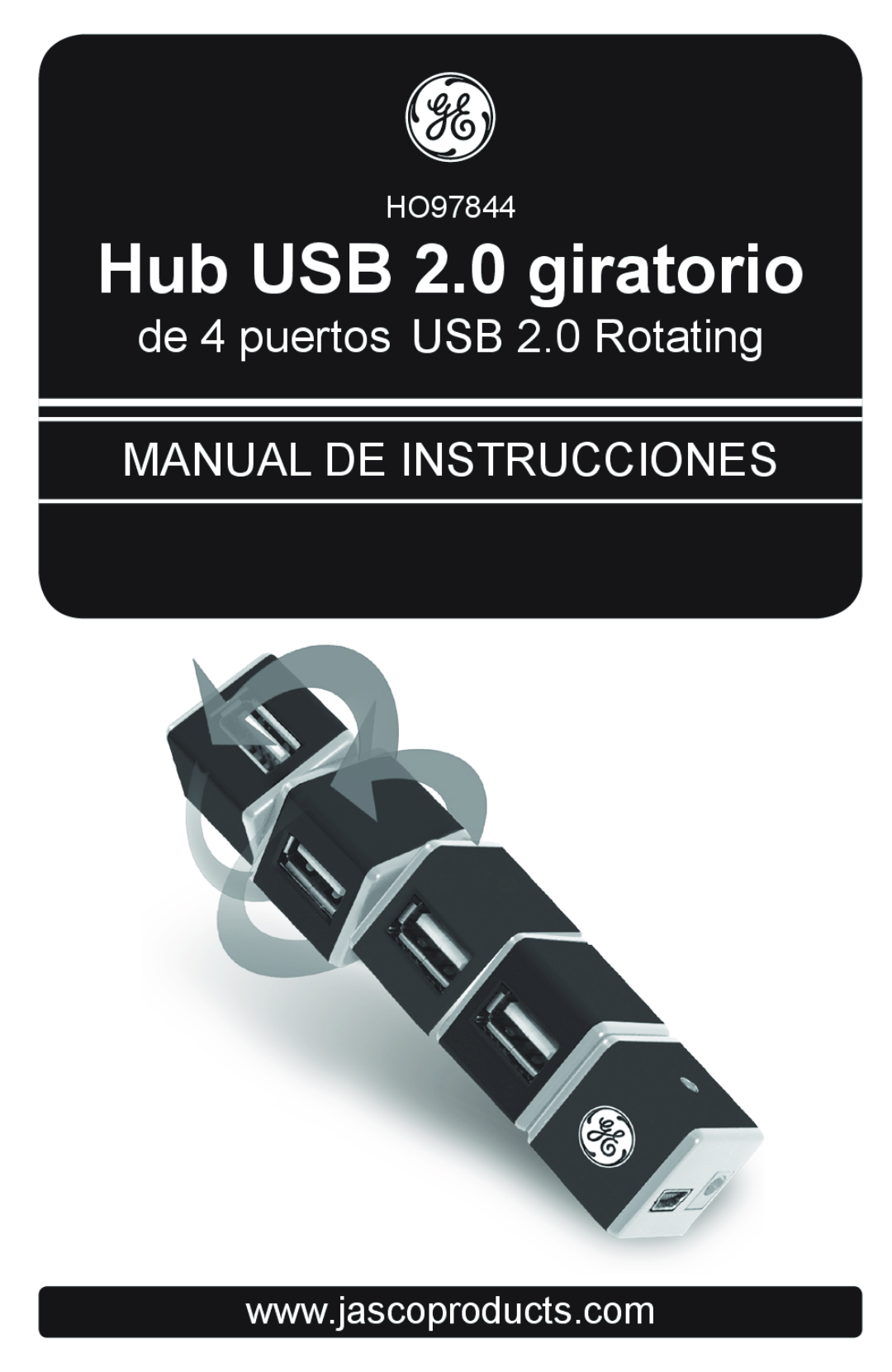 Jasco HO97844 instruction manual Hub USB 2.0 giratorio, de 4 puertos USB 2.0 Rotating MANUAL DE INSTRUCCIONES 
