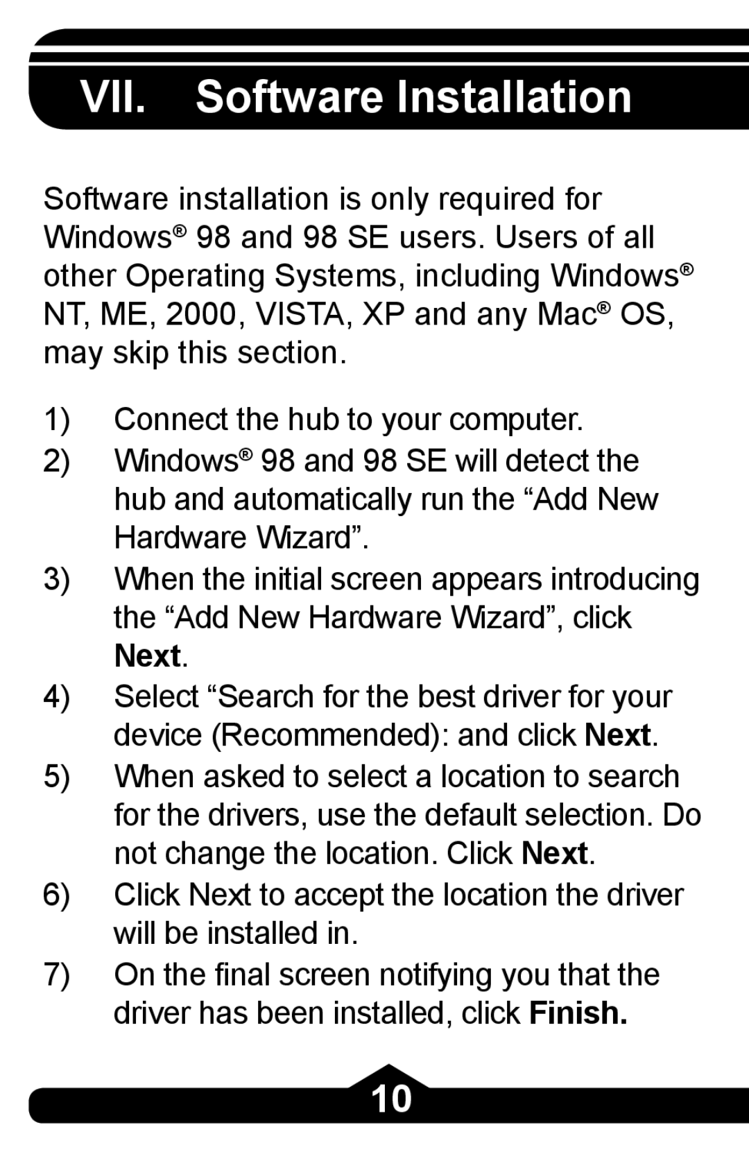 Jasco HO97863 instruction manual VII. Software Installation 