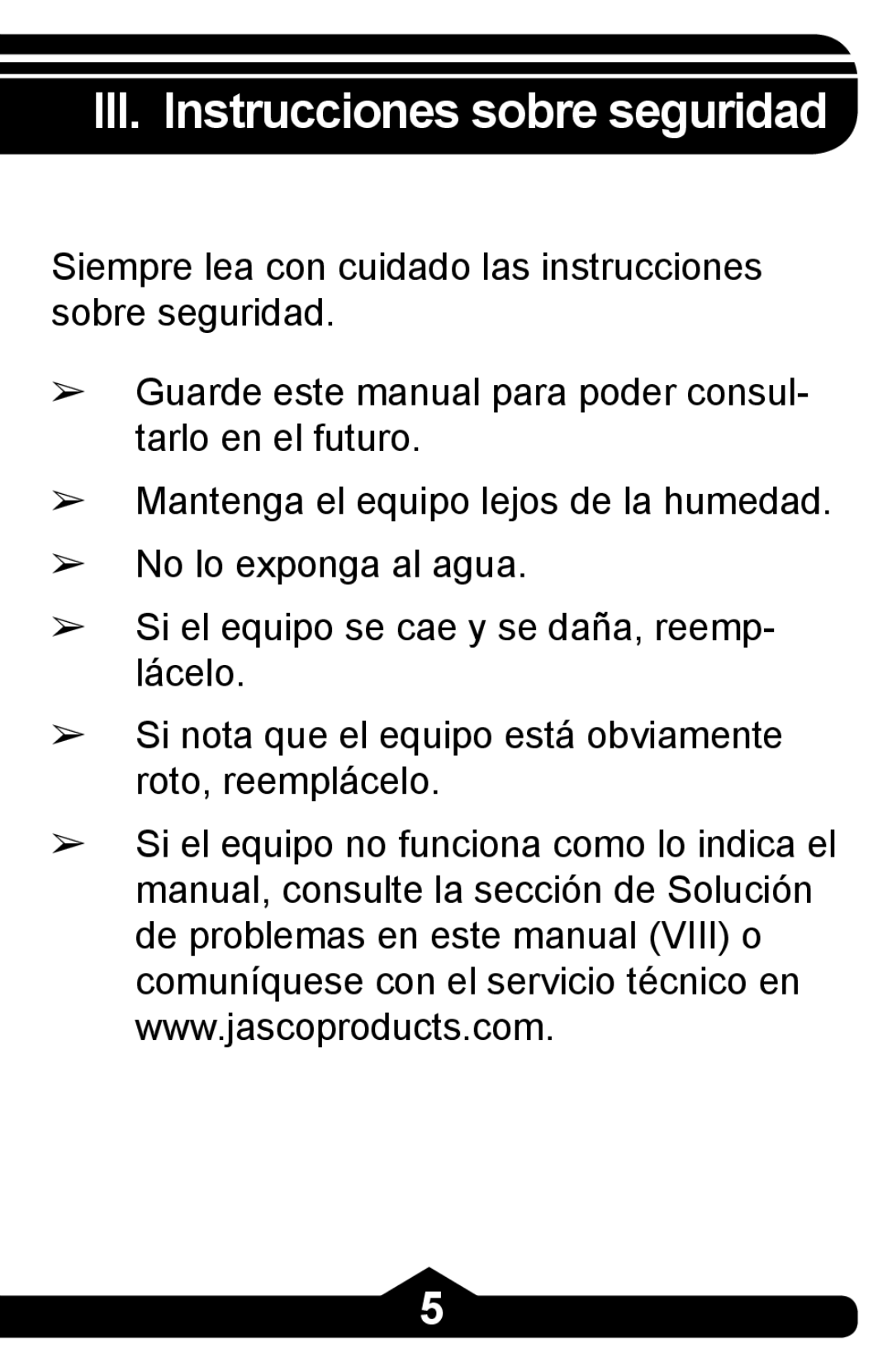 Jasco HO97863 instruction manual III. Instrucciones sobre seguridad 