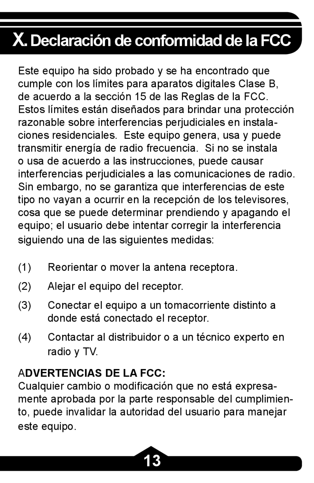 Jasco HO97863 instruction manual Declaración de conformidad de la FCC 