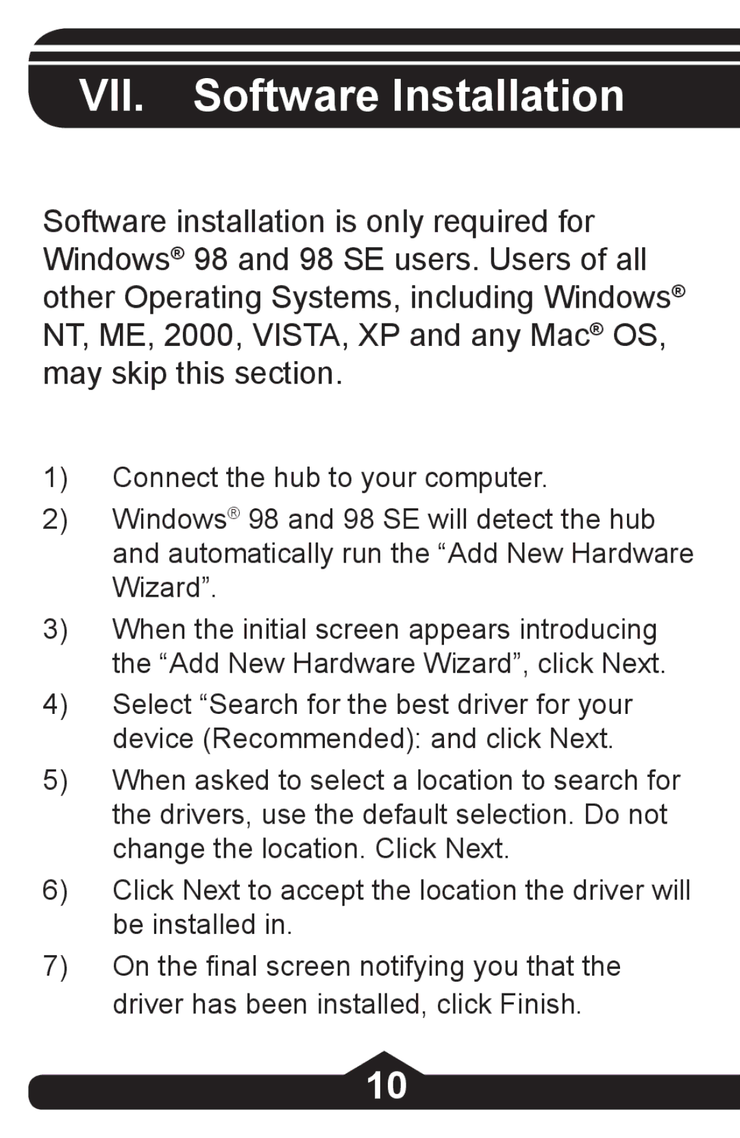 Jasco HO97864 instruction manual VII. Software Installation 