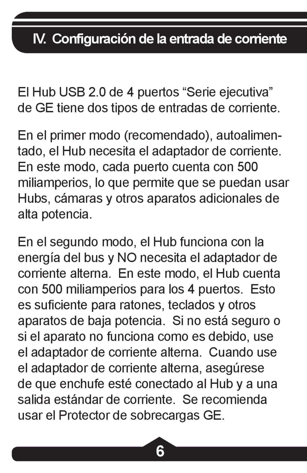 Jasco HO97864 instruction manual IV. Configuración de la entrada de corriente 